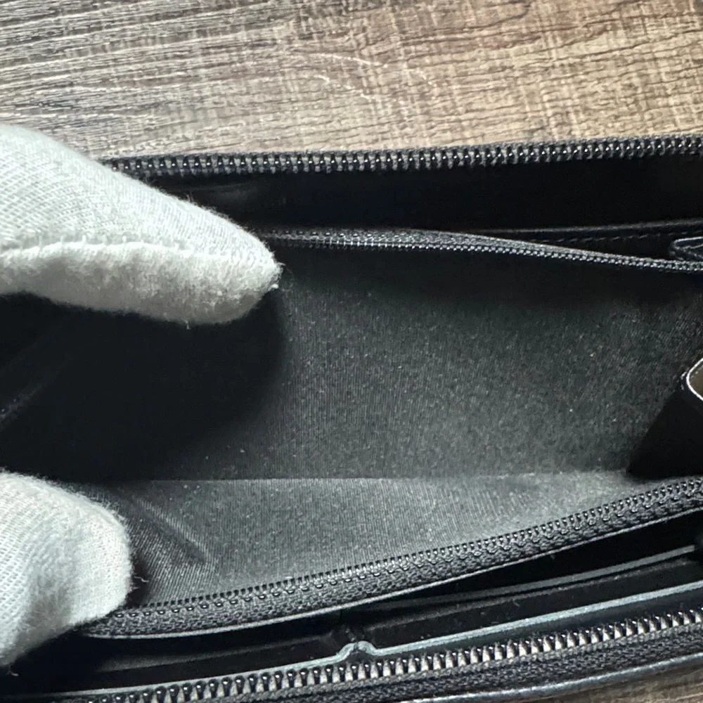 CHANEL Black Leather Zip around Wallet - Picture 10 of 16